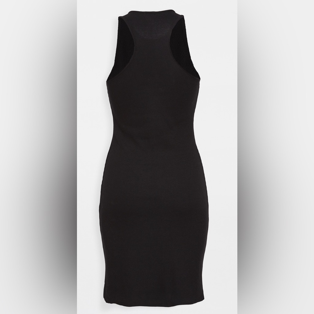 MONROW Rib Racer Tank Dress in Black - Picture 2 of 4